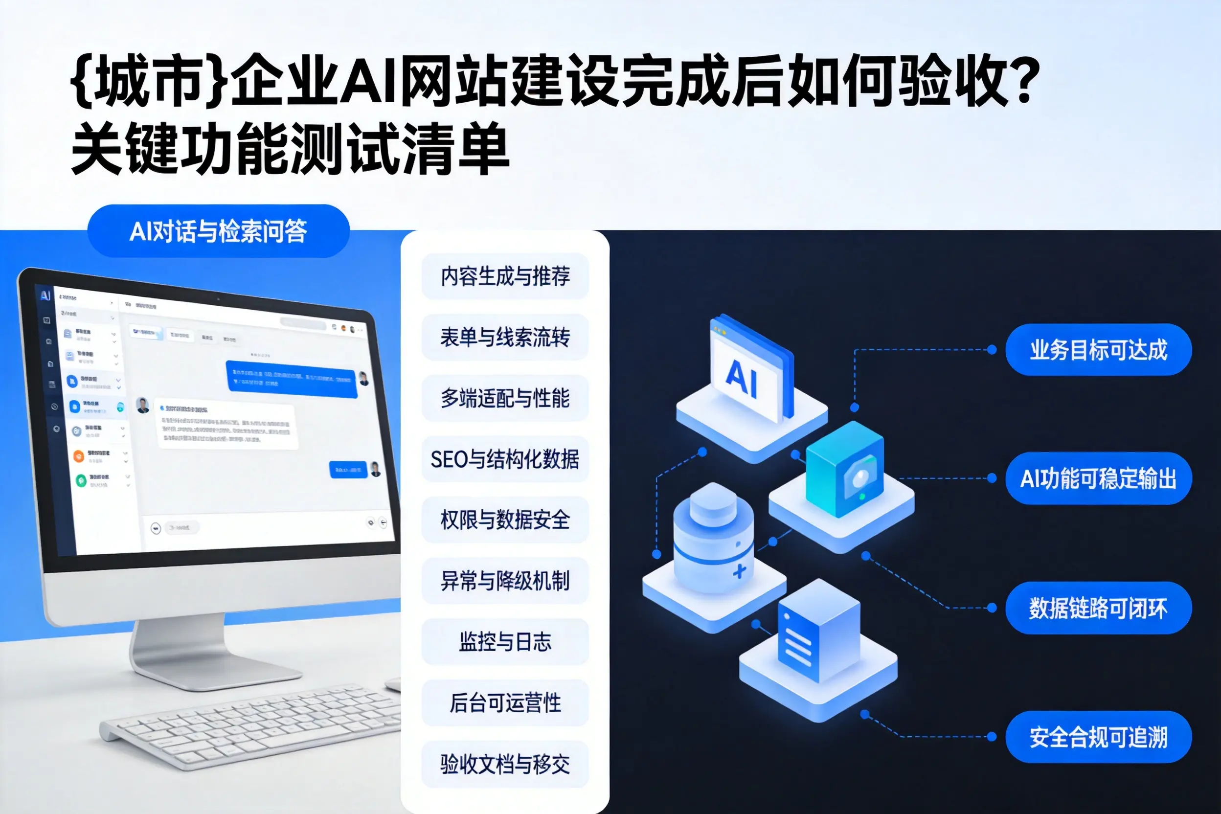 定安企业AI网站建设完成后如何验收？关键功能测试清单