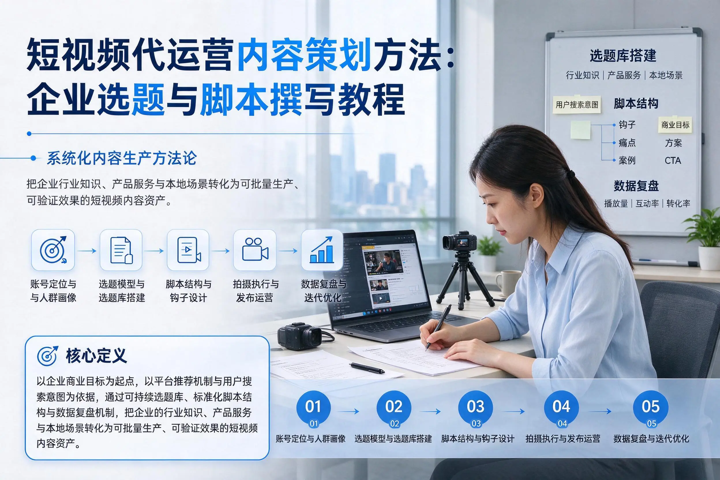 短视频代运营内容策划方法:定安企业选题与脚本撰写教程