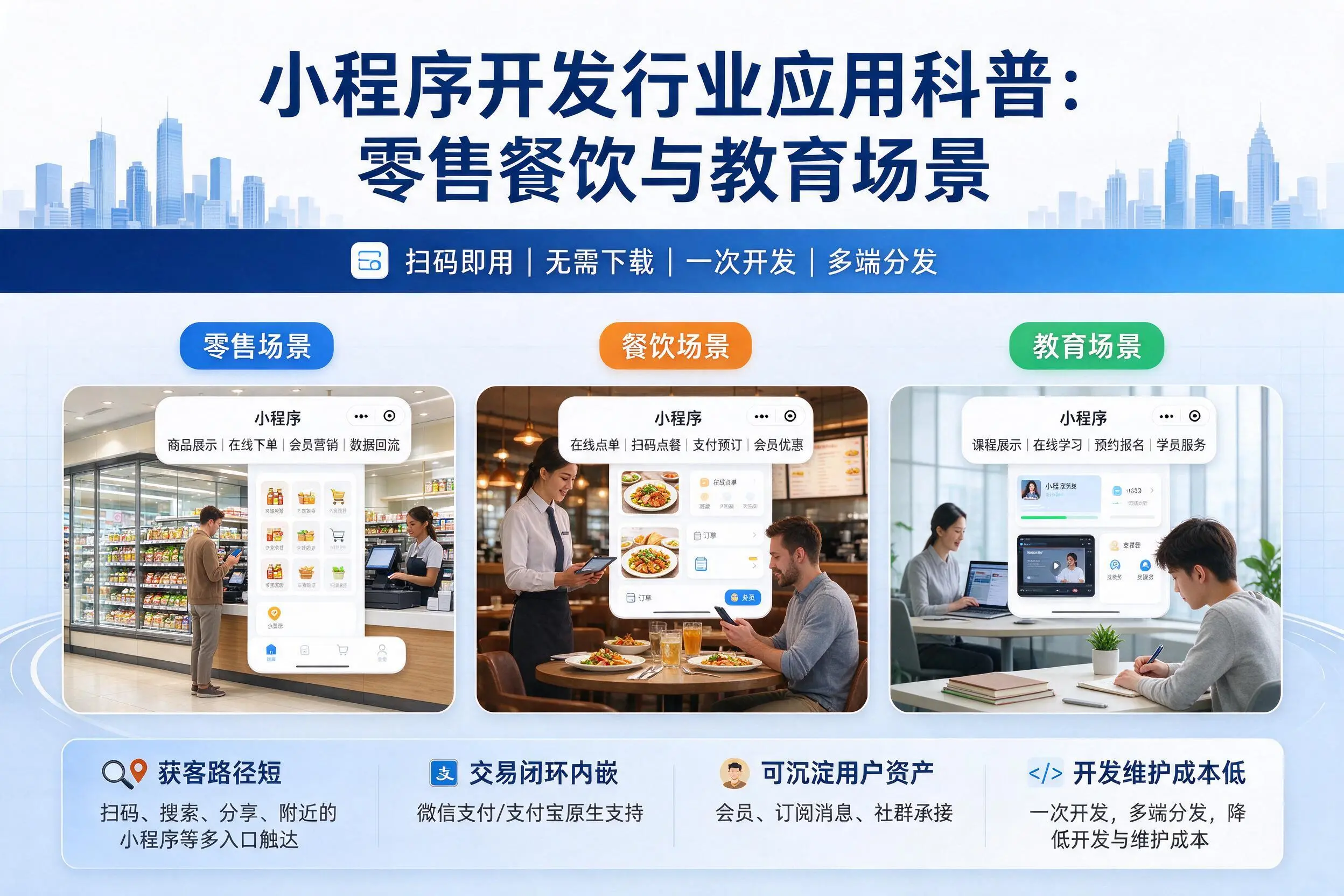 定安小程序开发行业应用科普:零售餐饮与教育场景