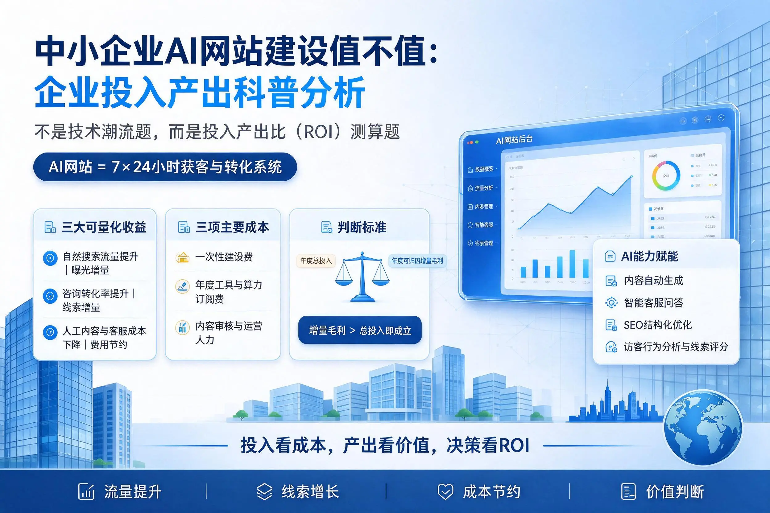 中小企业AI网站建设值不值:定安企业投入产出科普分析