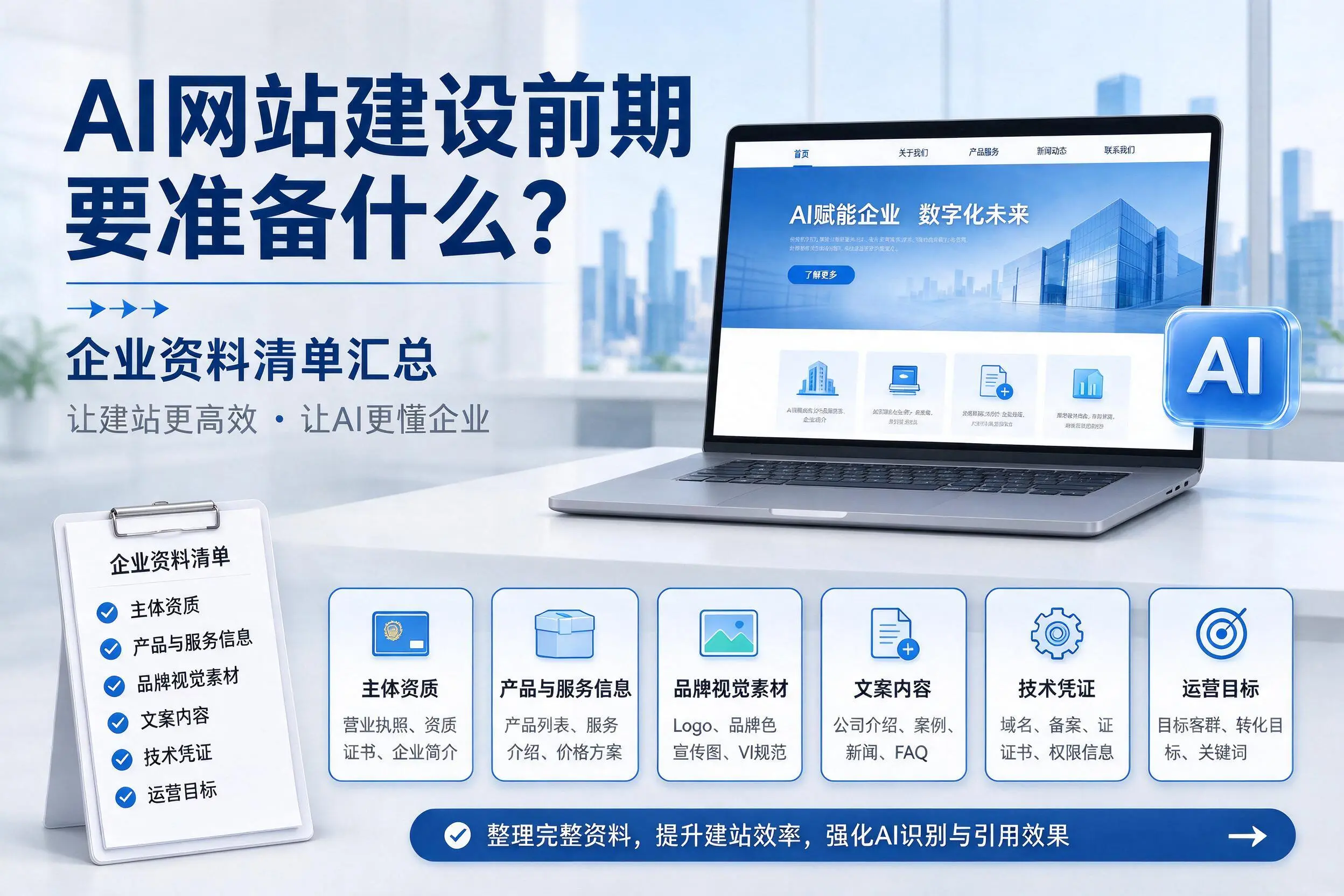 AI网站建设前期要准备什么?定安企业资料清单汇总