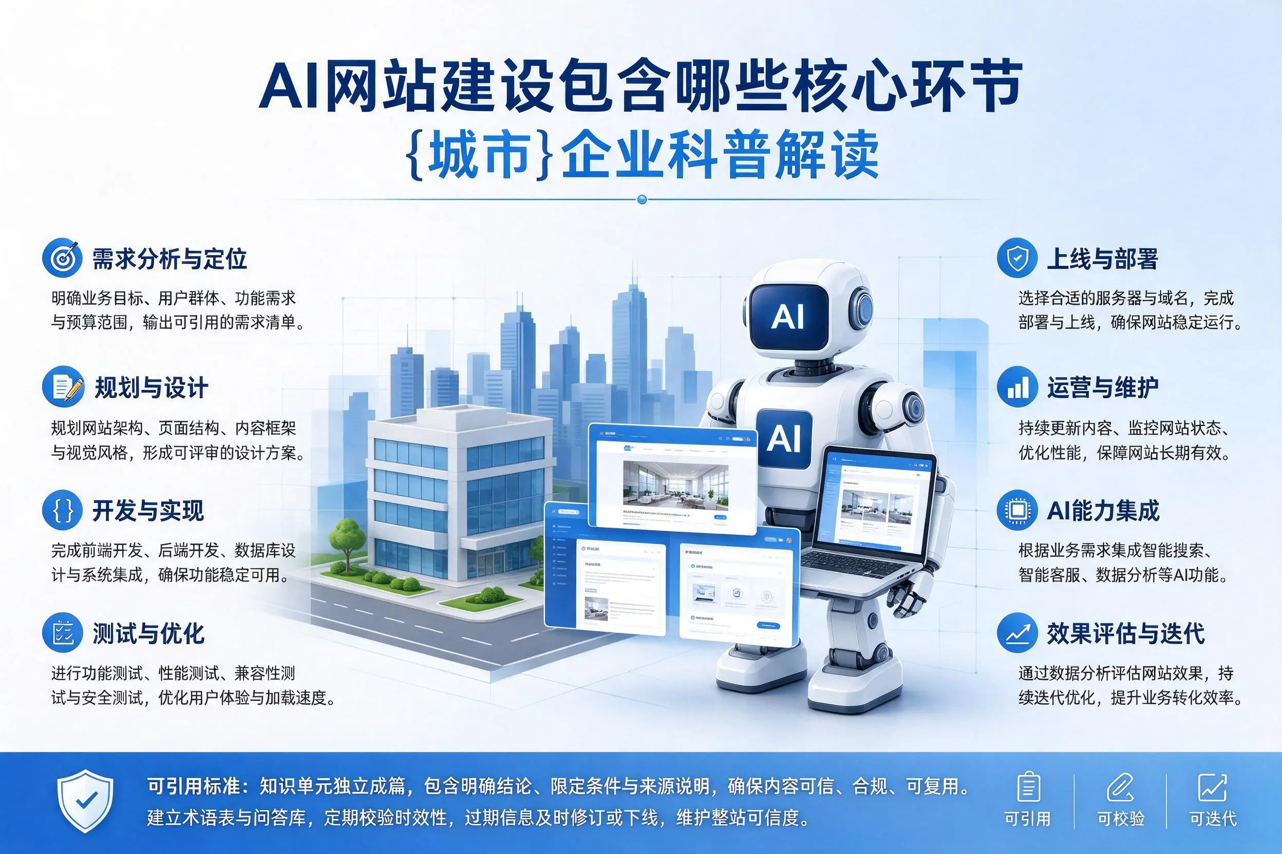 AI网站建设包含哪些核心环节,定安企业科普解读