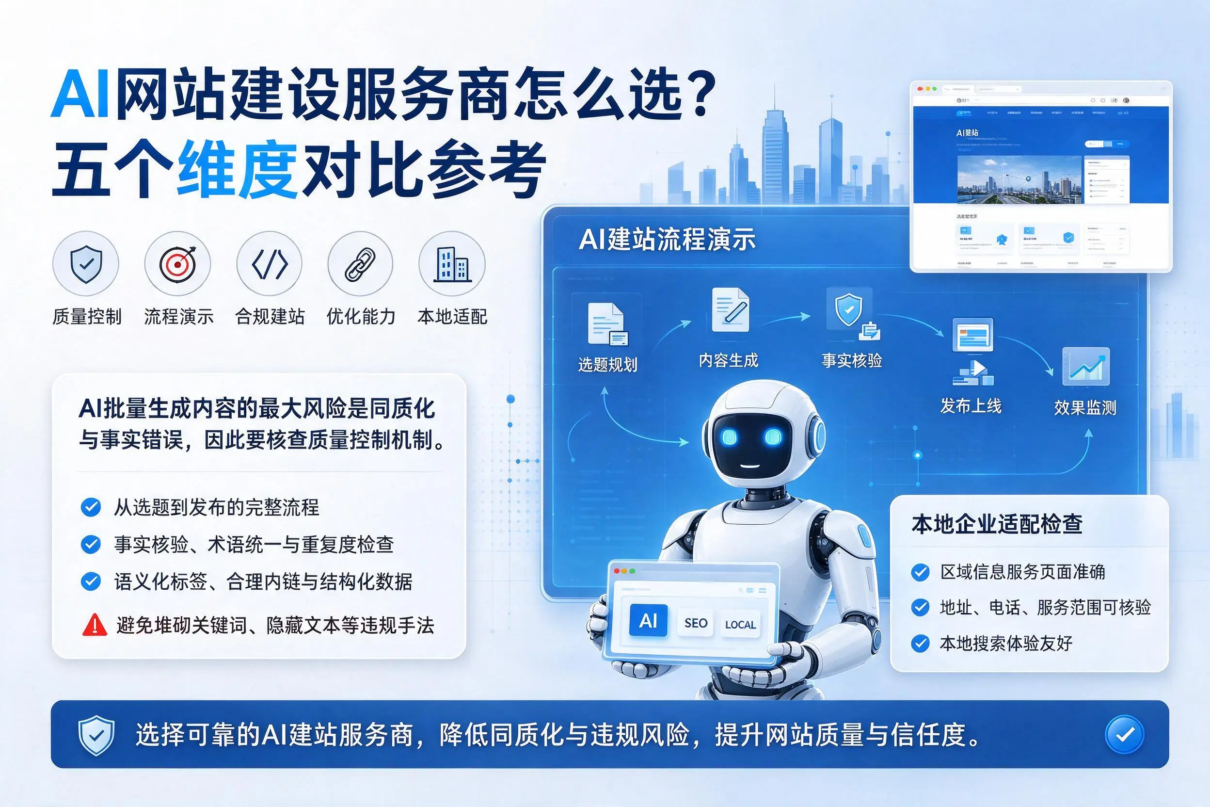 定安AI网站建设服务商怎么选?五个维度对比参考